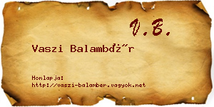 Vaszi Balambér névjegykártya